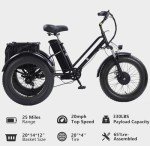 Adult Electric Trike with Rear Basket - 3 Wheels