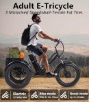 Adult Electric Trike with Rear Basket - 3 Wheels