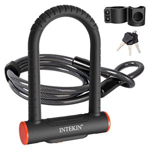 INTEKIN Heavy Duty U Lock with Security Cable