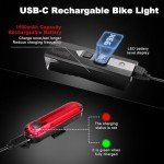 KunHe 300 Lumens Rechargeable Bike Light Set