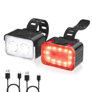 RIDWIND Rechargeable Front and Rear Bike Lights