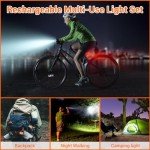 RIDWIND Rechargeable Bike Lights Set - 300 Lumens