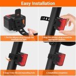 RIDWIND Rechargeable Bike Lights Set - 300 Lumens