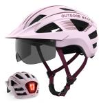 OutdoorMaster Adult Bike Helmet with Light and Goggles