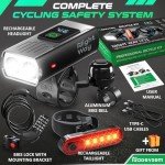 USB-C Rechargeable Bike Lights & Bell Set