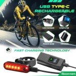 USB-C Rechargeable Bike Lights & Bell Set