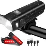 2025 Waterproof Bike Headlight & Tail Light Set