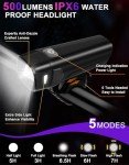 2025 Waterproof Bike Headlight & Tail Light Set