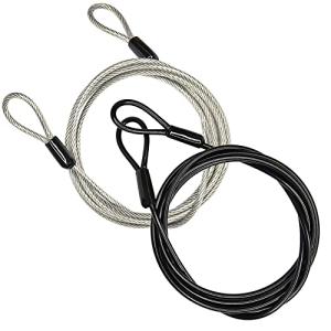 3mm Braided Steel Security Cable Lock - 2 Pack