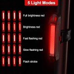 4 Pcs Bike Light USB Rechargeable Bike Tail Light Bicycle Headlight Tail Light Set Ultra Bright Bicycle LED Safety Light Waterproof Cycling Taillight 7 Modes for Road Mountain Night Riding(Red)