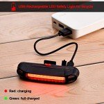 4 Pcs Bike Light USB Rechargeable Bike Tail Light Bicycle Headlight Tail Light Set Ultra Bright Bicycle LED Safety Light Waterproof Cycling Taillight 7 Modes for Road Mountain Night Riding(Red)
