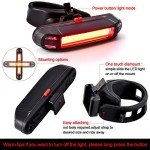 4 Pcs Bike Light USB Rechargeable Bike Tail Light Bicycle Headlight Tail Light Set Ultra Bright Bicycle LED Safety Light Waterproof Cycling Taillight 7 Modes for Road Mountain Night Riding(Red)