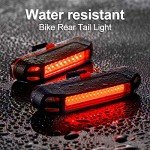 4 Pcs Bike Light USB Rechargeable Bike Tail Light Bicycle Headlight Tail Light Set Ultra Bright Bicycle LED Safety Light Waterproof Cycling Taillight 7 Modes for Road Mountain Night Riding(Red)