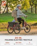 Viribus 20-Inch Folding Electric Tricycle for Adults
