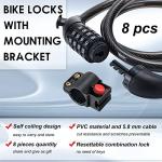 High Security 4-Digit Bike Lock Cable Set