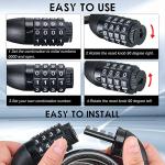 High Security 4-Digit Bike Lock Cable Set