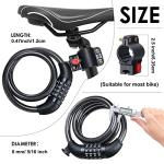 High Security 4-Digit Bike Lock Cable Set