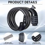 High Security 4-Digit Bike Lock Cable Set
