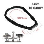 Bike Chain Lock, 5 Digit Combination Heavy Duty Anti Theft Bicycle Chain Lock, 12/4.7 Feet Long Security Resettable Bike Locks for Bike, Bicycle, Scooter, Motorcycle, Door, Gate, Fence