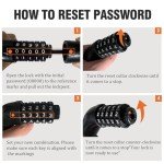 Bike Chain Lock, 5 Digit Combination Heavy Duty Anti Theft Bicycle Chain Lock, 12/4.7 Feet Long Security Resettable Bike Locks for Bike, Bicycle, Scooter, Motorcycle, Door, Gate, Fence