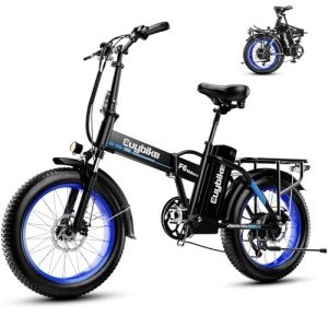 Foldable Electric Bike for Adults, 30+MPH, 48V 20Ah Removable Lithium Battery up to 80Miles, 20" Fat Tire 1000W Peak Motor Dirt Ebike Adult Electric Bicycle for Commute Beach Mountain E Bike