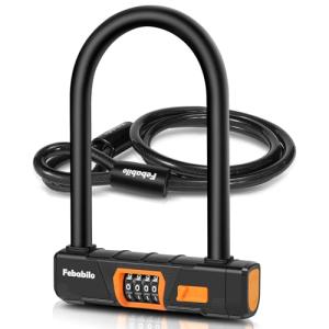 Heavy Duty 4-Digit Bike U Lock with Cable