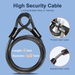 Heavy Duty U-Lock with 5ft Steel Cable