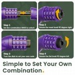 Titanker 4ft Resettable Bike Lock Cable - Purple