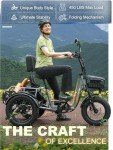 Meetone Breeze Folding Electric Tricycle for Adults, 1000W Electric Trike, 20MPH 100Miles 3 Wheel Electric Bike, Reverse Gear, Rear Differential, 450lbs Load,F&R Baskets,4'' Wide Fat Tire,UL Certified