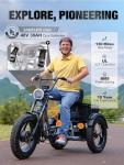 Meetone Adult Dual Motor Electric Tricycle, 130 Miles