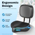 Extra Wide Ergonomic Bike Seat with Backrest
