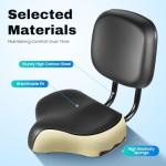Extra Wide Ergonomic Bike Seat with Backrest