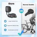 Extra Wide Ergonomic Bike Seat with Backrest