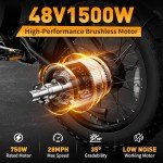 MEELOD 750W Electric Mountain Bike with 12V Headlight