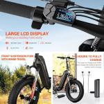 SISIGAD 1500W Folding Electric Bike with Removable Battery
