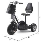 MotoTec Electric Trike 48v 1000w Lithium, Black, Large