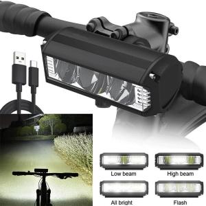 USB Rechargeable Bright Waterproof Bike Front Light