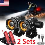 USB Rechargeable LED Bike Headlight and Taillight Set