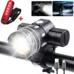 USB Rechargeable LED Bike Headlight and Taillight Set