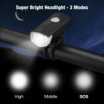 USB Rechargeable LED Bicycle Headlight and Taillight Set