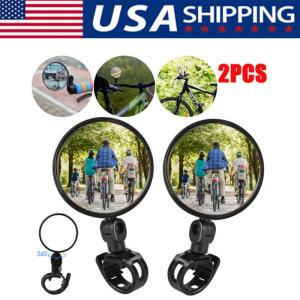 2-Pack Round Bike Mirrors for Handlebars