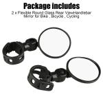 2-Pack Round Bike Mirrors for Handlebars