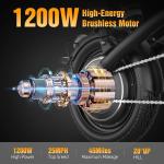 48V Foldable Electric Bike 1200W 45-Mile Range