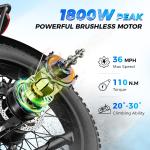 2025 1800W Adult Electric Mountain Bike 36MPH