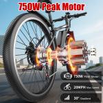26" Electric Mountain Bike with 750W Motor