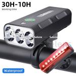10000mAh Rechargeable LED Bike Light Set