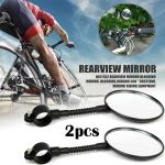 Adjustable Wide Angle Bike Handlebar Mirrors - 2 Pack