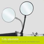 Adjustable Wide Angle Bike Handlebar Mirrors - 2 Pack