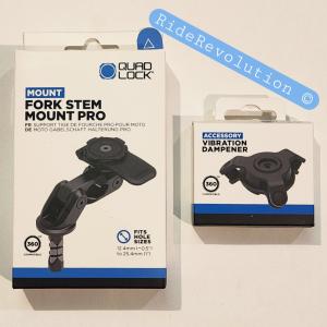 Quad Lock Motorcycle Fork Stem Mount with Dampener