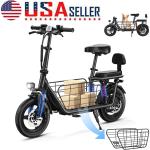 Folding Electric Scooter with Seat and Basket